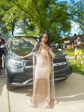 Rose gold prom dress